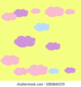 Beautiful airy frames made of multicolored gentle clouds