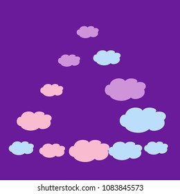 Beautiful airy frames made of multicolored gentle clouds