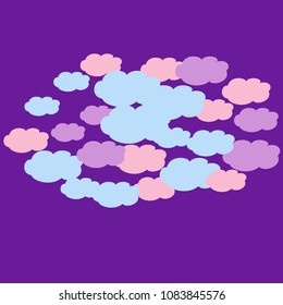 Beautiful airy frames made of multicolored gentle clouds