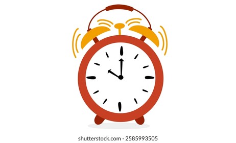 beautiful alarm clock. Alarm clock. Wake up timer clock. Morning timer clock cartoon design. Vector illustration