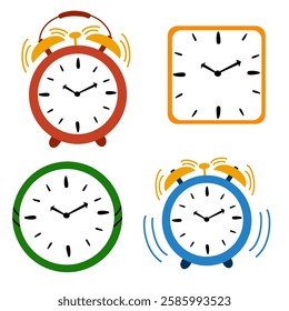 beautiful alarm clock. Alarm clock. Wake up timer clock. Morning timer clock cartoon design. Vector illustration