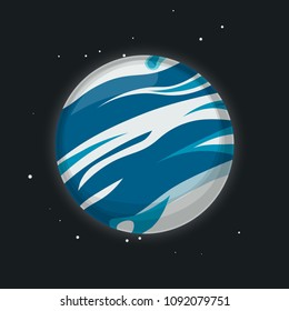 Beautiful alien planet in a dark starry sky