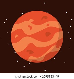 Beautiful alien planet in a dark starry sky
