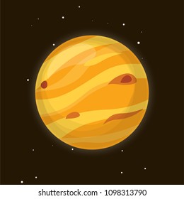 Beautiful alien planet in a dark starry sky