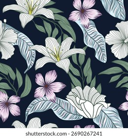 Bela Allover digital têxtil design padrão floral pronto para imprimir