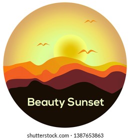 beautiful and amazing sunset on the mountain