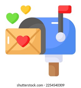 Beautiful and amazing vector of love letter mailbox, editable style