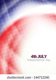 beautiful american flag theme background with waves and halftone for independence day. vector illustration