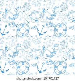 Beautiful Anchors Seamless Pattern (vector)