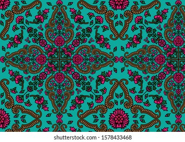 a beautiful ancient Indian seamless vector pattern. mandala style abstract design. can be used for textile, wrapping, clothing, carpet, cover, business greetings. floral paisley ornament pattern.