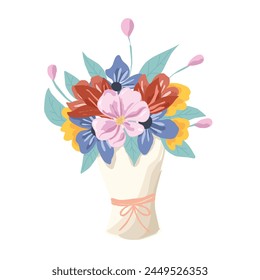 Beautiful Anemone Flower Bouquet Illustration