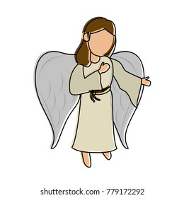 Beautiful angel cartoon icon vector illustration graphic design
