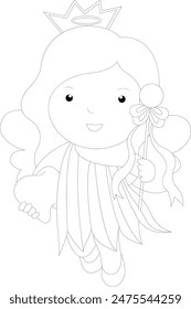Beautiful angel coloring page for kids