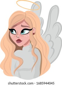 Beautiful angel girl vector digital art