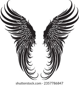 beautiful angel, phoenix or bird wings, tatoo