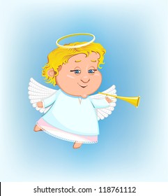 beautiful angel with a pipe
