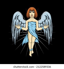 Beautiful angel vector design illustration 
