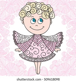 Beautiful angel. Vector illustration.