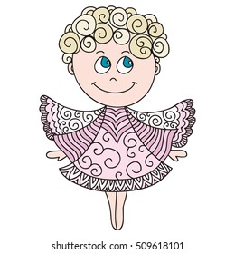 Beautiful angel. Vector illustration.