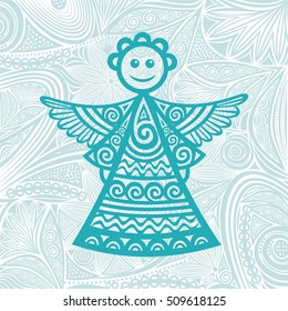 Beautiful angel. Vector illustration.
