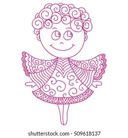Beautiful angel. Vector illustration.