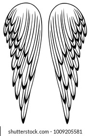 Beautiful Angel wings. Feathers. 