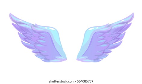 Beautiful angel wings icon. Isolated on white. Vector illustration.