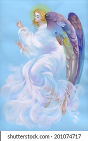 Beautiful angel with wings vector