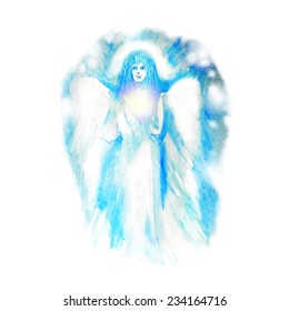Beautiful angel with wings  vector