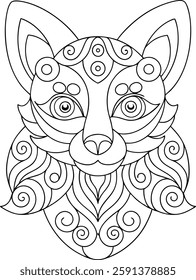 Beautiful Animal Coloring Book Page  