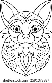 Beautiful Animal Coloring Book Page  