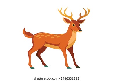 Beautiful animal deer vector art illustration 