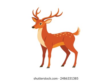 Beautiful animal deer vector art illustration 