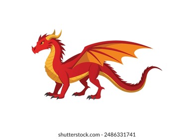 Beautiful animal dragon vector art illustration  