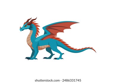 Beautiful animal dragon vector art illustration  