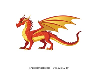 Beautiful animal dragon vector art illustration  