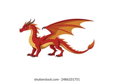 Beautiful animal dragon vector art illustration  