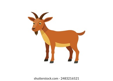 Beautiful animal goat vector image art illustration 