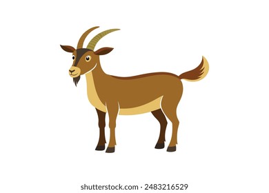 Beautiful animal goat vector image art illustration 