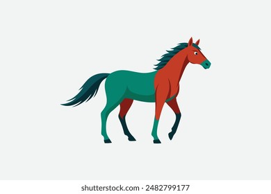 Beautiful animal horse vector art illustration