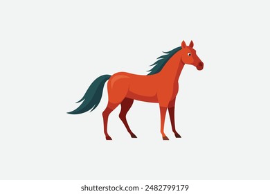 Beautiful animal horse vector art illustration