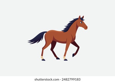 Beautiful animal horse vector art illustration