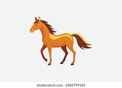 Beautiful animal horse vector art illustration