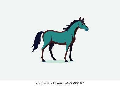 Beautiful animal horse vector art illustration