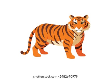 Beautiful animal tiger vector image art illustration