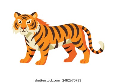 Beautiful animal tiger vector image art illustration