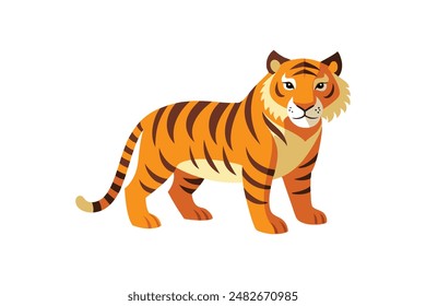 Beautiful animal tiger vector image art illustration