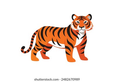 Beautiful animal tiger vector image art illustration