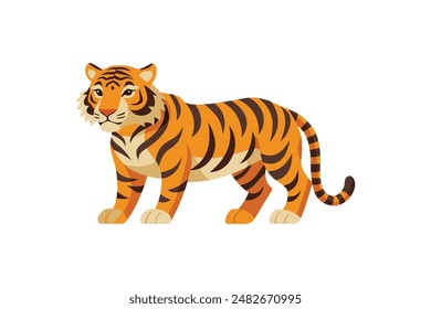 Beautiful animal tiger vector image art illustration