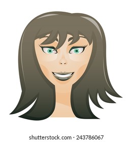 beautiful animation women face with hairstyle